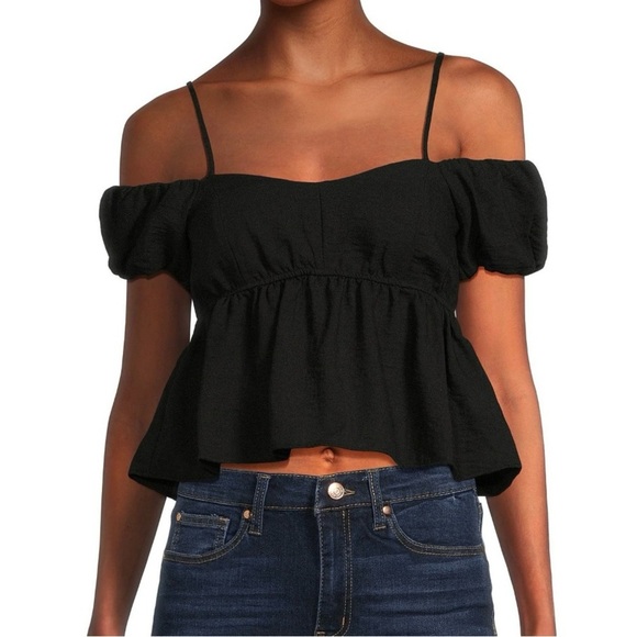 Elegant Black Off-Shoulder Top - Picture 1 of 7